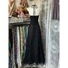 France Vintage Slim Slash Neck Sleeveless Dress Women Gothic Y2k V-neck Black Summer Dresses High Street Skinny Clothing