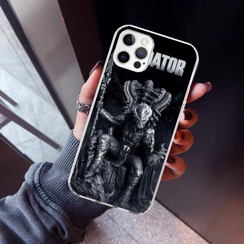 Alien Vs Predator Painted Phone Case For iPhone 17 Air 16 15 Pro Max 14 Plus 13 Mini 12 11 Cover 7 8 SE Silicone Shell Print Fun