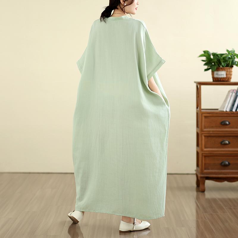 DIMANAF New 2026 Women Plus Size Summer Casual Sundress Long Dress Cotton Loose Oversize Maxi Beach Solid Elegant Lady Holiday
