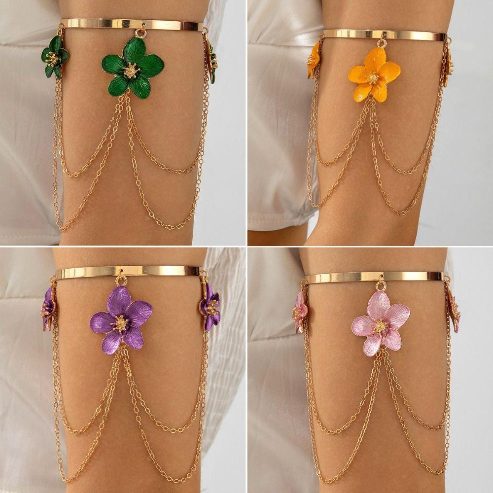 Alloy Material Fringed Arm Ring Punk Style Tassel Arm Ring Stylish Alloy Arm Ring Women