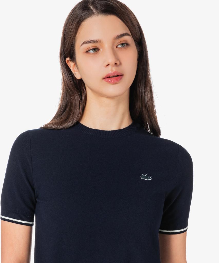 LACOSTE Women'S Basic Short Sleeve Round Sweater Af335E-56G 166