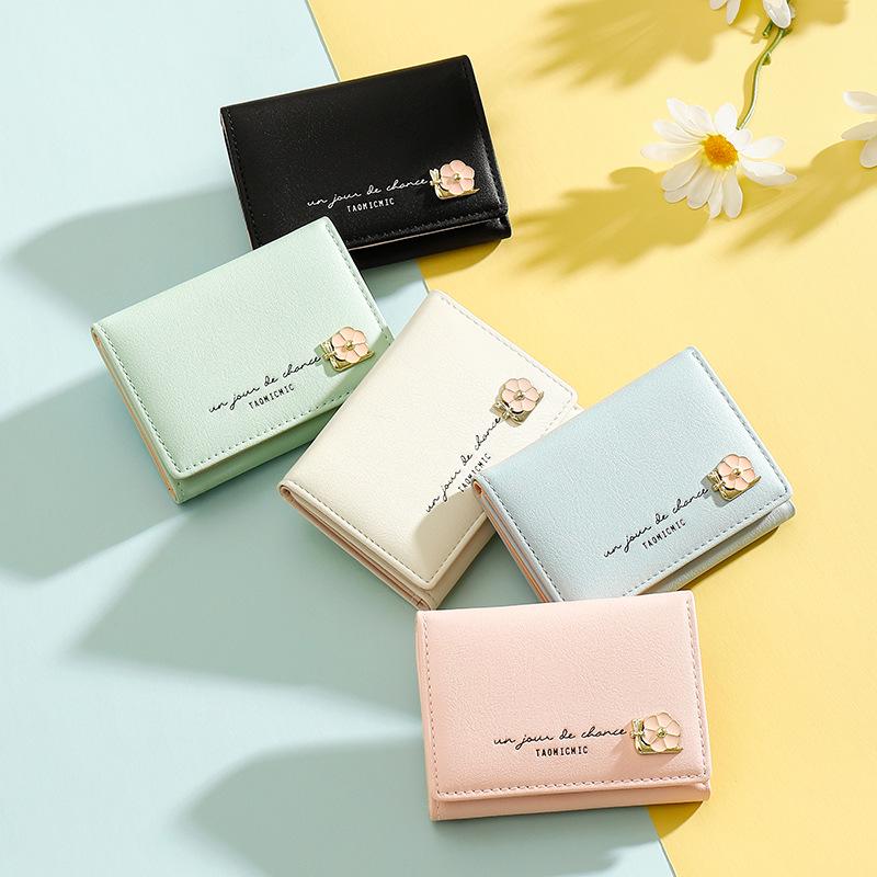 2025 Korean & Japanese Fresh Style Women's Tri-fold Ultra-thin Short Wallet - Trendy Coin Purse for Girls & Students