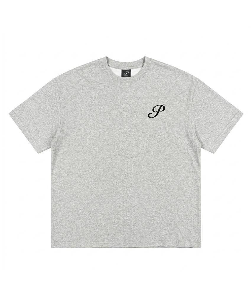 PHERMENON Oversized P Short Sleeve T-Shirt - Gray