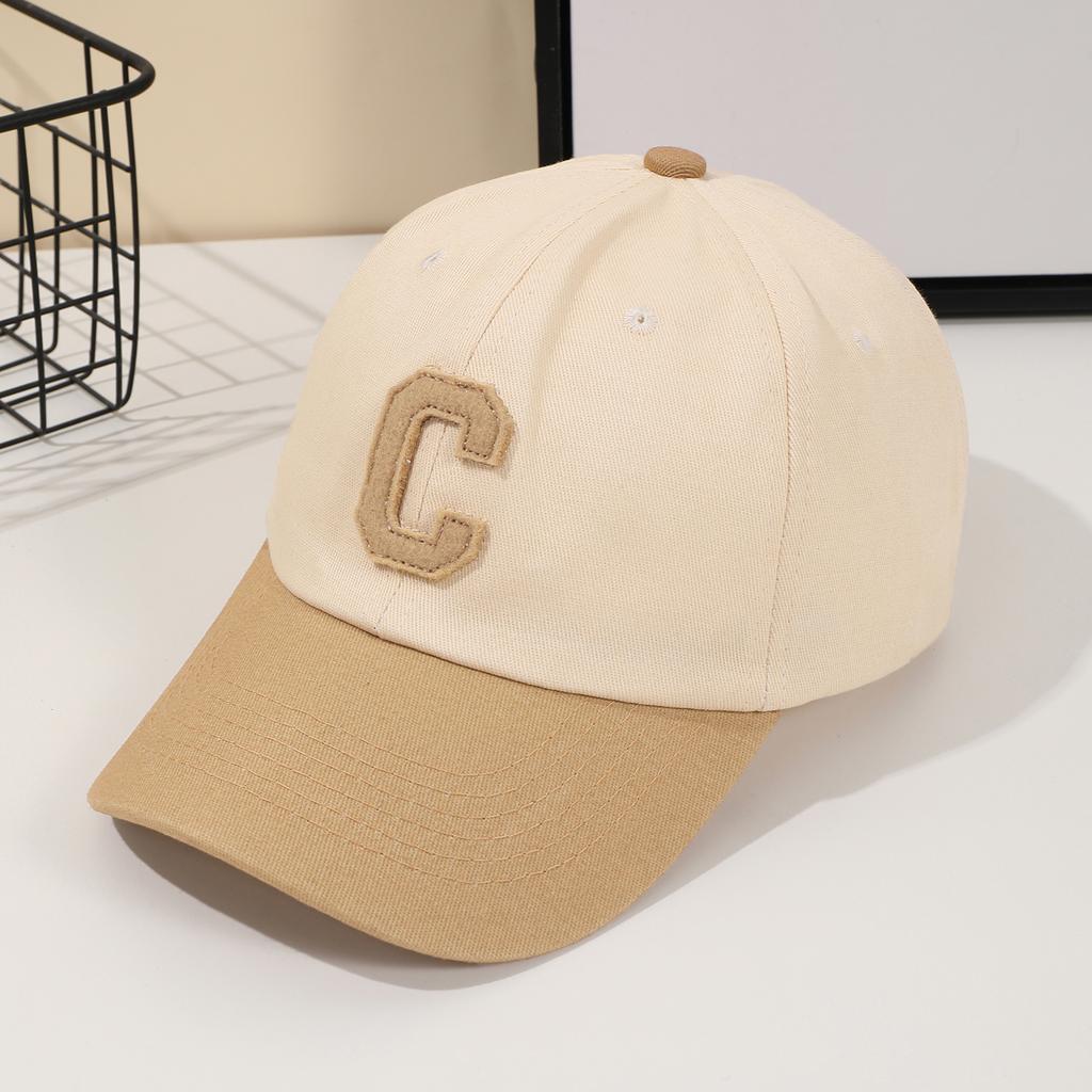 Fashion splicing letter C baseball cap, spring and summer outdoor shade cap, suitable for outdoor travel