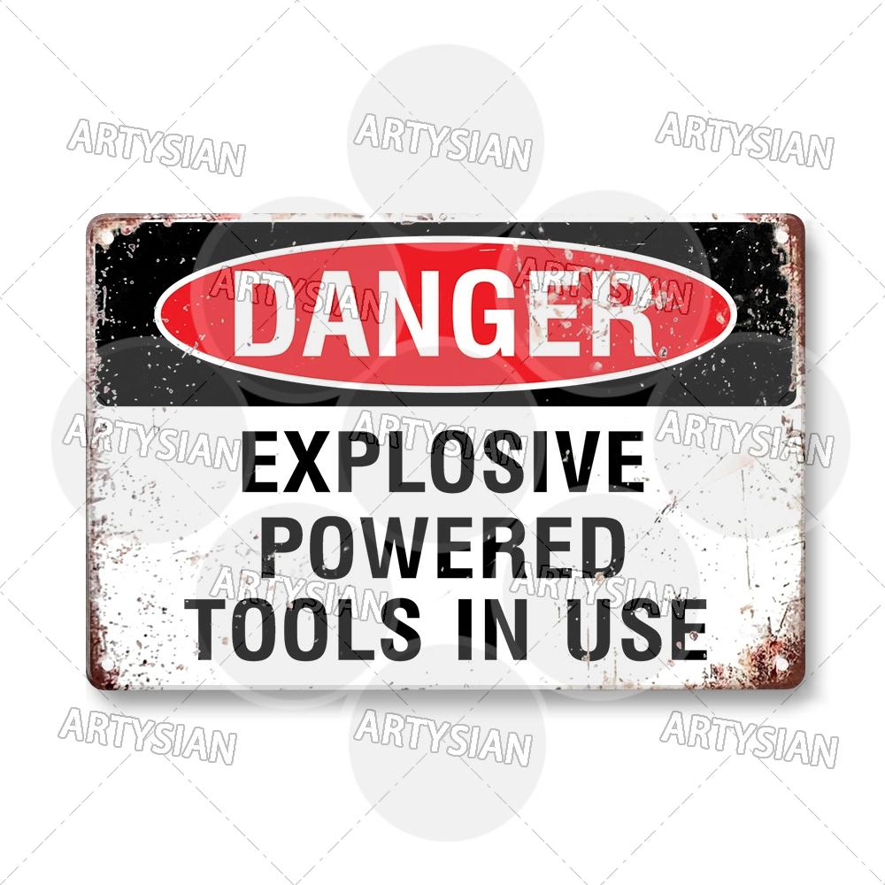 Workplace Warning Metal Sign PPE Plaque Restricted Area Safety Notice Workers Overhead Workplace Rules Construction Site Poster