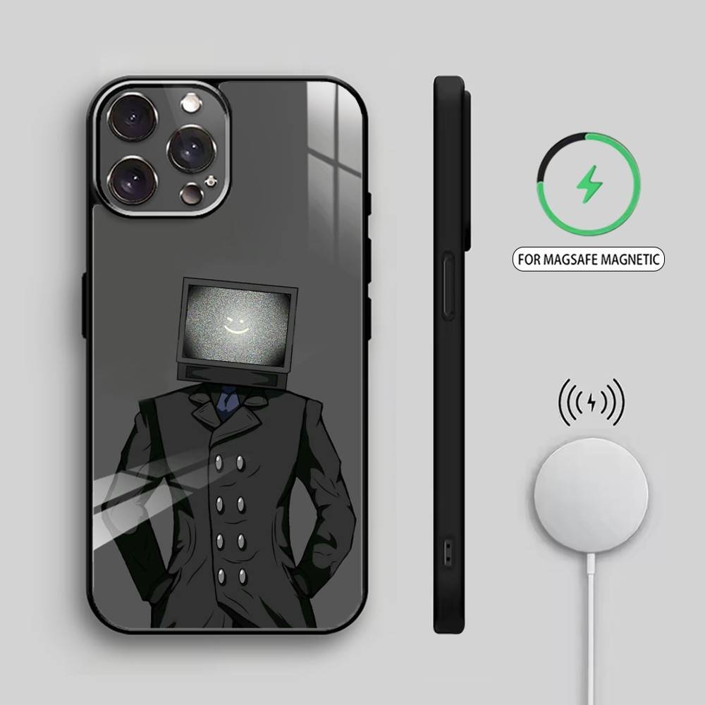 S-Skibidi Toilet T-TV M-Man    Phone Case For iPhone17,16,15,14,13,12,11 Plus,Pro Max Magnetic For Magsafe Wireless Charging