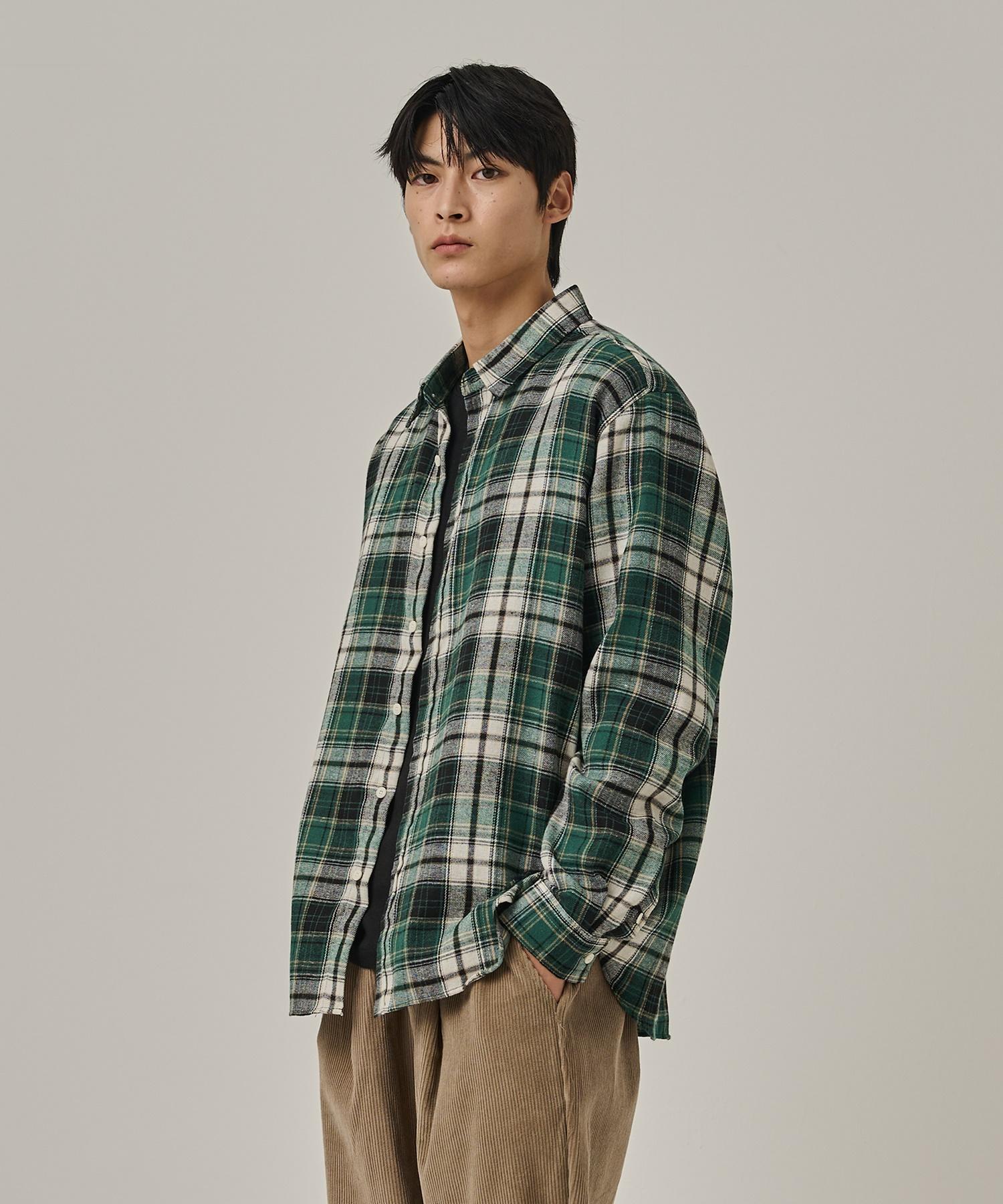 Analog Mood Flannel Semi-Check Shirt (Green) Free