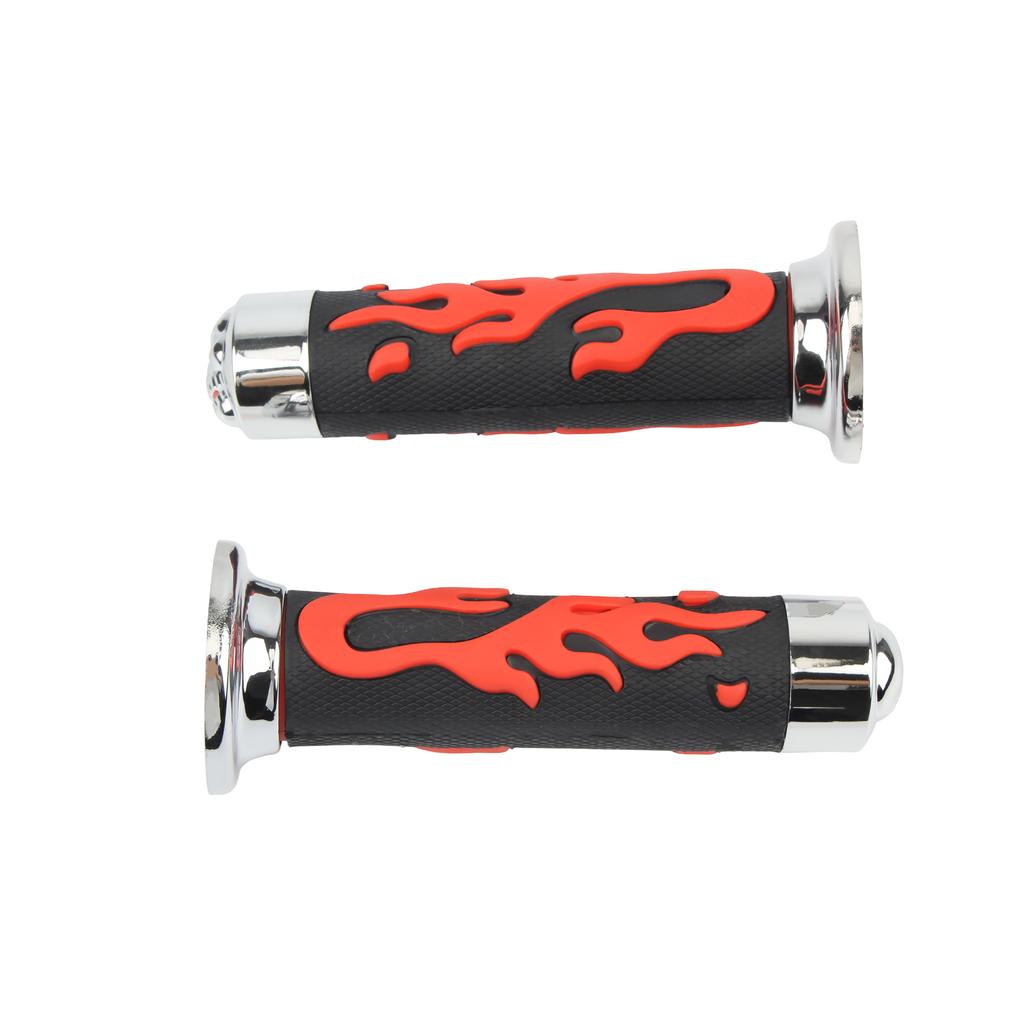 Motorrad Gasgriff Drehgriffe 7/8'' 22MM Lenker Rote Flamme Totenkopf Für Harley Honda Yamaha Suzuki Universal