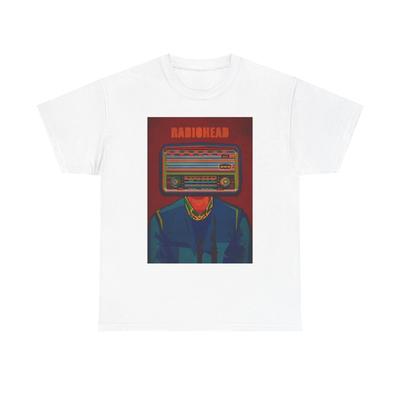 Camiseta RadioHead Merch Retrô Banda de Rock Vintage Unissex Camiseta de Algodão Pesado
