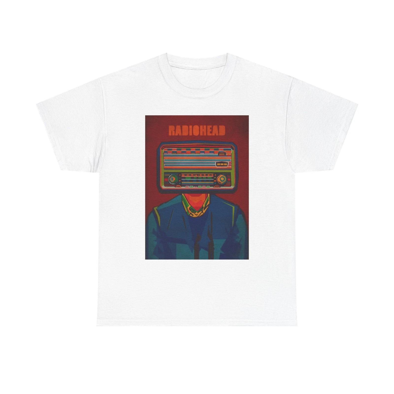 

RadioHead Tshirt Retro Merch Rock Band Vintage Unisex Heavy Cotton Tee 4XL