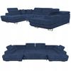 U-shaped Corner Sofa Bed, Extendable F. Savio Family Sleeping Furniture Navy Corduroy