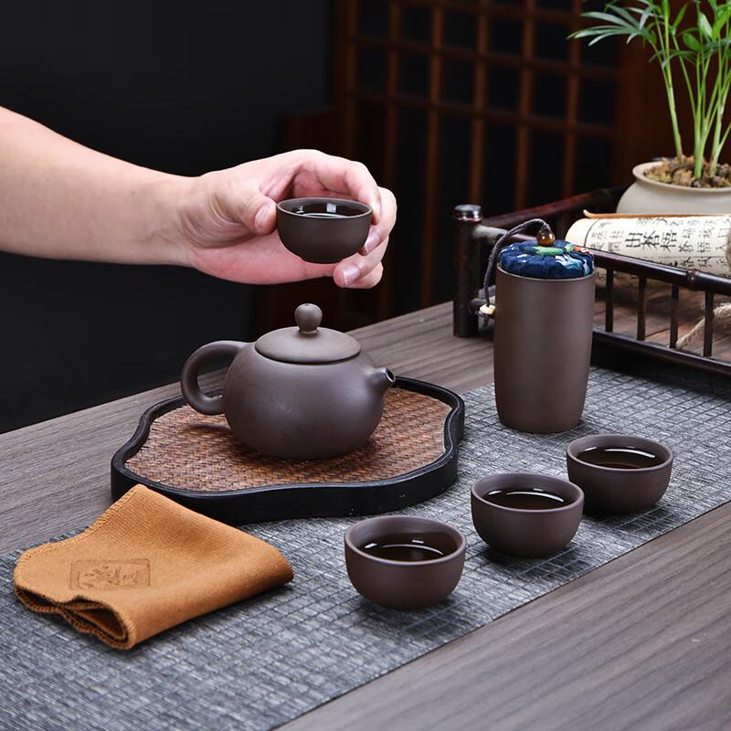Portable Purple Clay Travel Tea Set