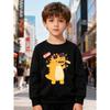European Sizes Kids' Stylish Sweatshirt, Round Neck Pullover for , Featuring a Singing Dinosaur Print, Suitable for Casual Wear And Outdoor Activities