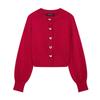 2025 Spring European & American Women's Heart Button Loose Knit Cardigan