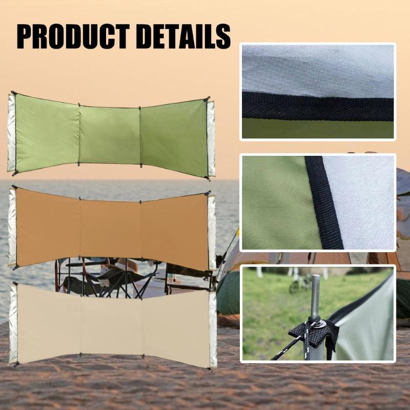 Multifunctional Outdoor Use Wind Barrier Screen Folding Tent Wind Shield Oxford Cloth Texture for Tents Large Design