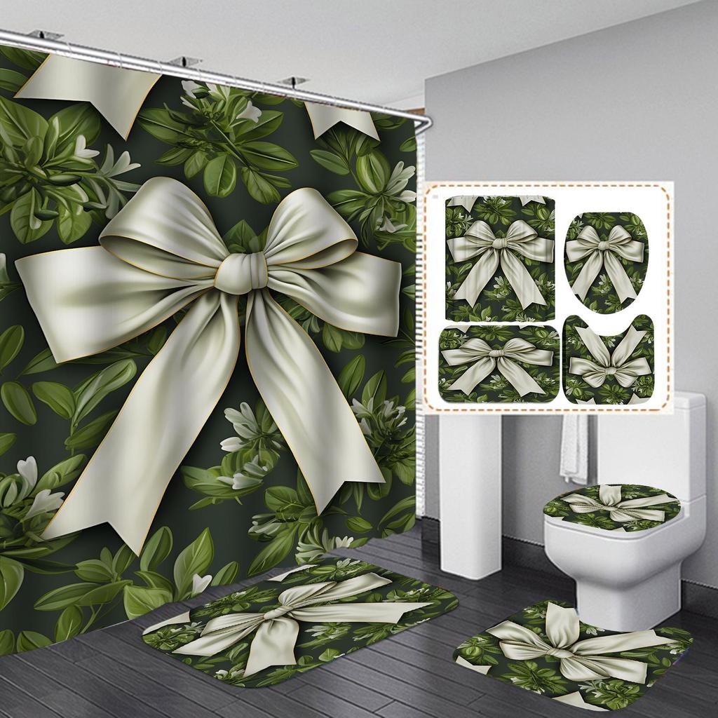 Xiyin Waterproof High Definition Shower Curtain Set - Four-Piece, No-Drill Partition for Bathroom or Hotel.