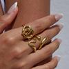 Design Sense Retro Style 18K Gold, Love Alkaline Water Knot Geometric Hollow Ring Jewelry