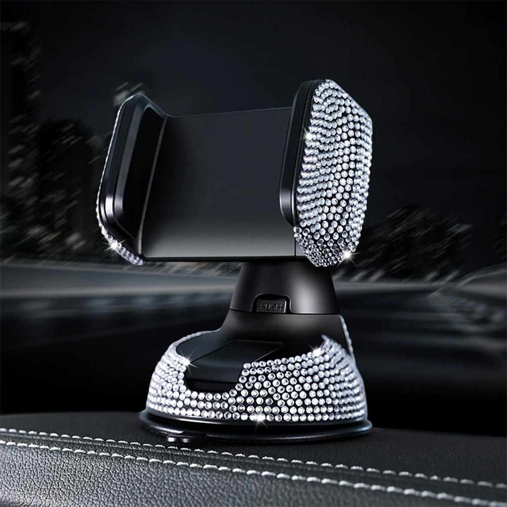 Crystal Rhinestones Car Phone Holder 360 Degree Rotation Mount For Car Dashboard Universal Car Mobile Phone Holder