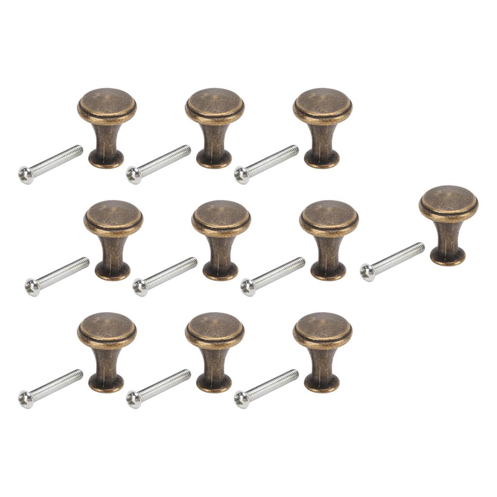 10 Sets Single Hole Handles 20x25MM Replacement Single Hole Drawer Cabinet Round Handle DecorationGreen Bronze