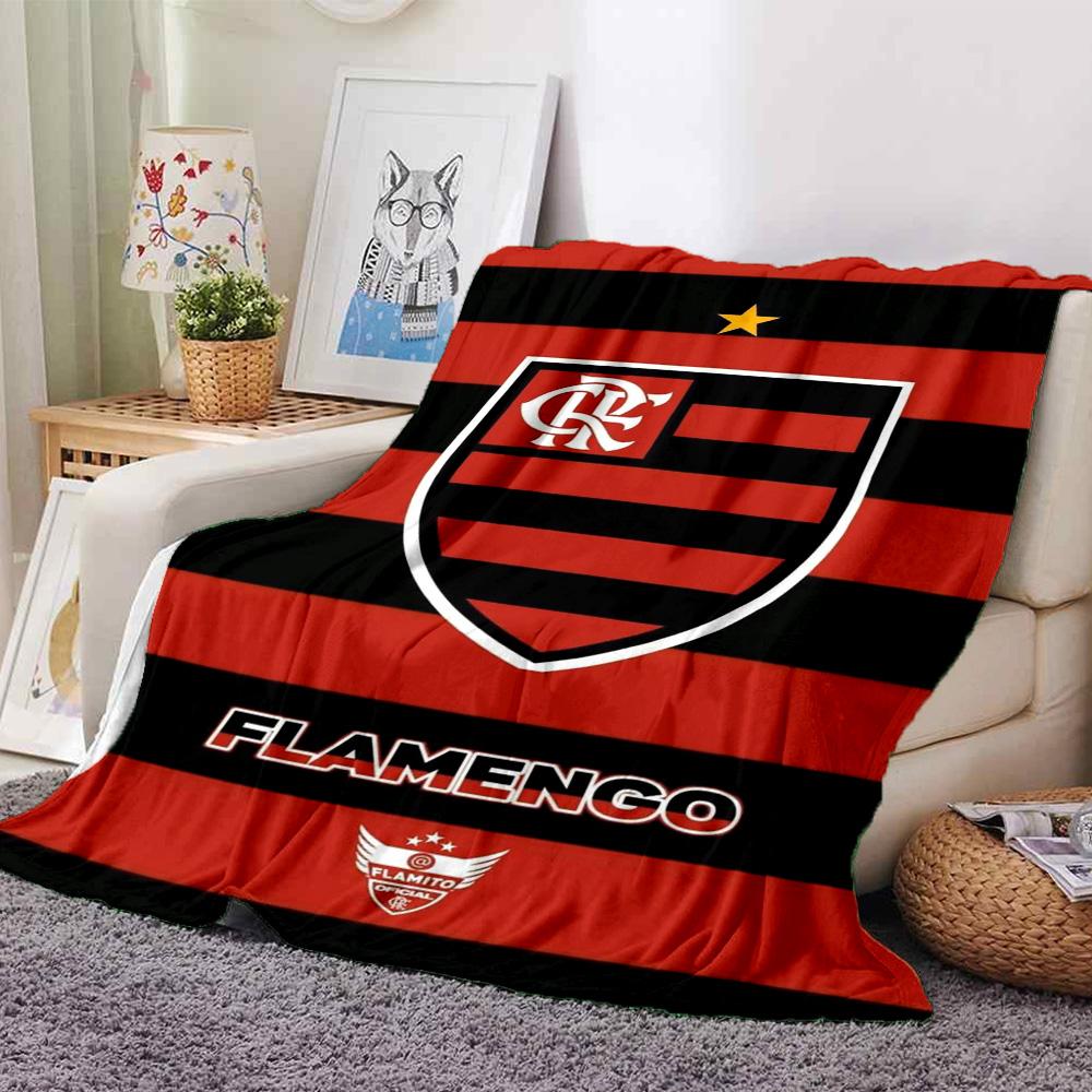 Flamengo logo Print Flannel Blanket High Quality Warm Comfortable Cover for All Seasons Perfect for Gifts Home Decor