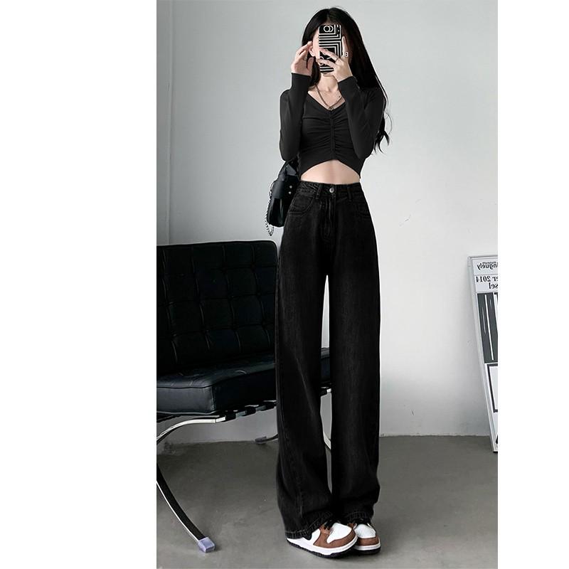 Women's Retro High-Waist Loose Skinny Jeans - Spring/Summer Drape Pants