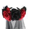 Halloween Floral Veil Headbands Mesh Lace for Women Cosplay Carnival Hair Props