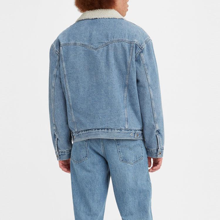 Levis FW22 Solid Color Button-Down Long Sleeve Denim Jacket Men jackets Blue A3180-0000