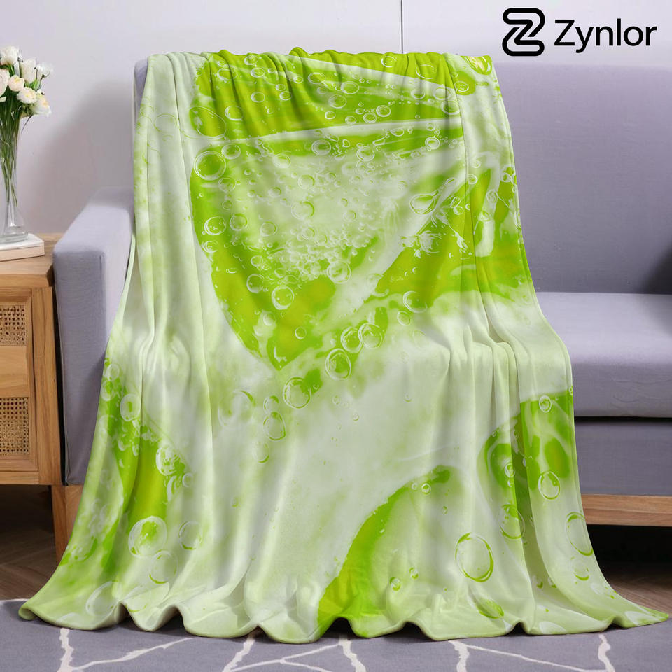 Lime Bubble Water Ultra Soft Sherpa Fleece Blanket Fluffy Warm Halloween Cozy Throw for Sofa Couch Bedroom Gift All season