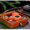 Auspicious Persimmon Ceramic Tea Caddy