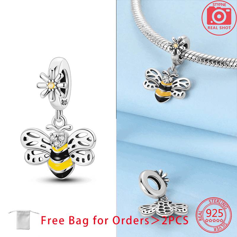Anniversary Charm Bead Components Copper Metal Butterfly Bees Dragonflies Bead Components Compatible With Bracelet High Quality Fine Jewelry Necklace