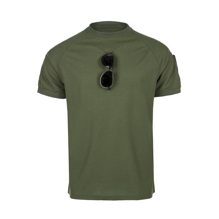 Men's Quick-Drying Tactical T-Shirt: Round Neck, Short Sleeve, Plus Size, Perfect for Military Fans, Outdoor Activities & Security Training.
