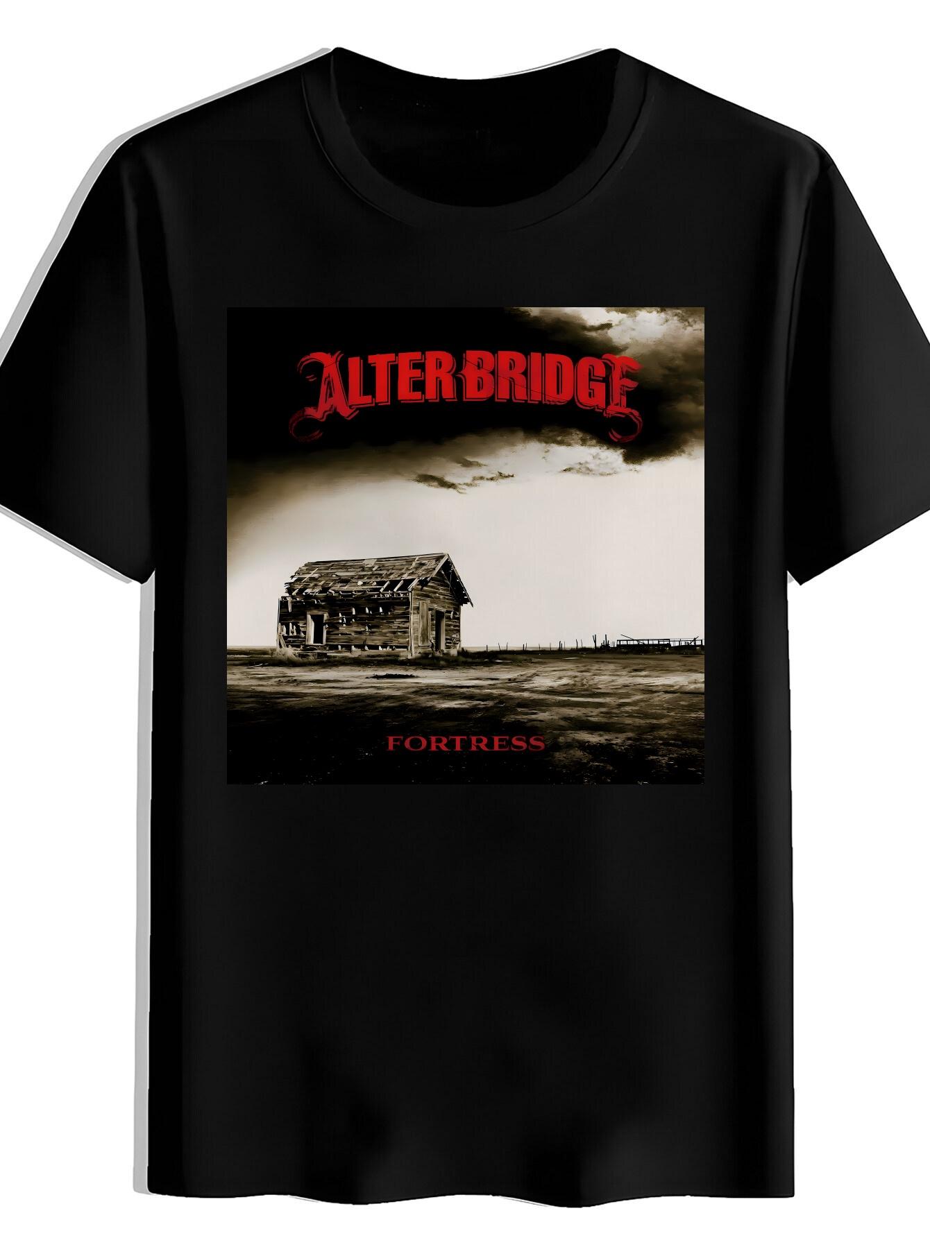 T-shirt A Short-Sleeved Round-Neck Featuring a Vintage Rock Band Print S