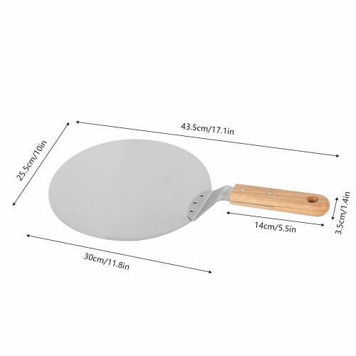 Culturaltu Stainless Steel Pizza Peel, Baking Shovel for Pizza Pans, Cakes, Pies, and Pastries (58*25.3cm)