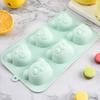 Momcbebe 6-in-1 Silicone Cake Mold, Bear Design, Green, 22.5x12.3cm Baking Pan