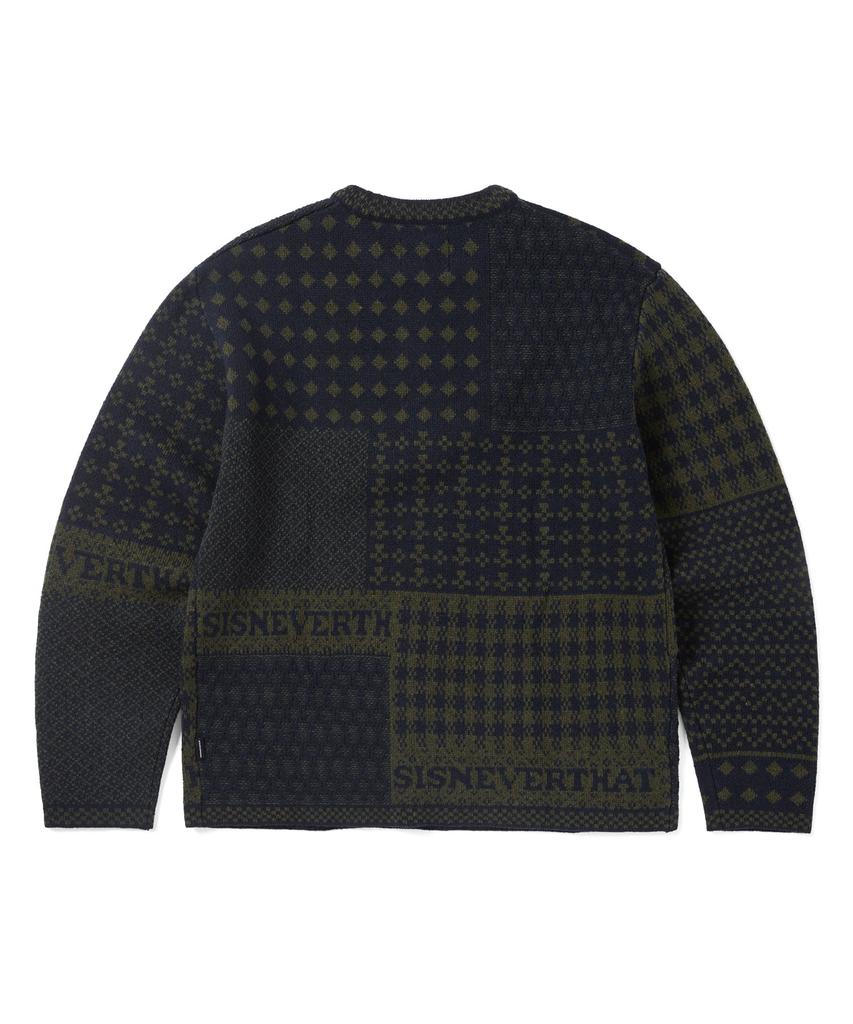 THISISNEVERTHAT Block Knit L/S Top Navy