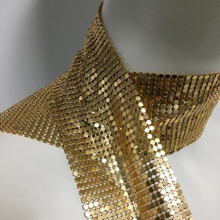 Full Sequins Choker Wide Long Collars Neck Tie Scarf Party Evening Costume