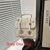 Letter Embroidery Handbag Female Vintage Tote Bag With Magnetic Closure For Daily Use