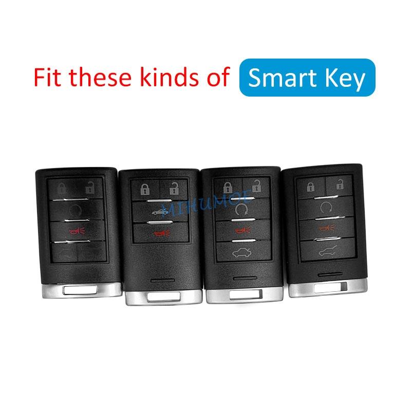 Karbon Fiber Araba Anahtarlık Kapak Kılıf Zincir Halka Tutucu Cadillac DTS STS CTS SRX XTS ATS Corvette