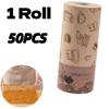 1 Roll of 50 Pcs Kitchen Disposable Dish Cloths,Easy To Clean Paper Towels with Strong Absorbency & Double-Layered Thickened