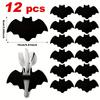 Halloween Schwarze Fledermaus Tischsets, Messer- und Gabelhalter, Süßigkeiten-Clips, Geeignet für verschiedene Anlässe einschließlich Zuhause, Küche, Hotel