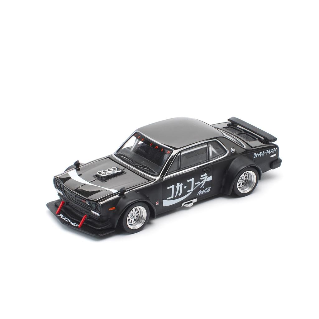 POP RACE SKYLINE DRIFT COCA COLA ZERO JP BLACK CHROME PR640161 1/64 GT-R (HAKOSUKA) - (Finished Model)