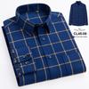 Camicia a maniche lunghe a quadri da uomo taglie forti in puro cotone (Taglie 38-46) - Abbigliamento Casual Business Autunnale