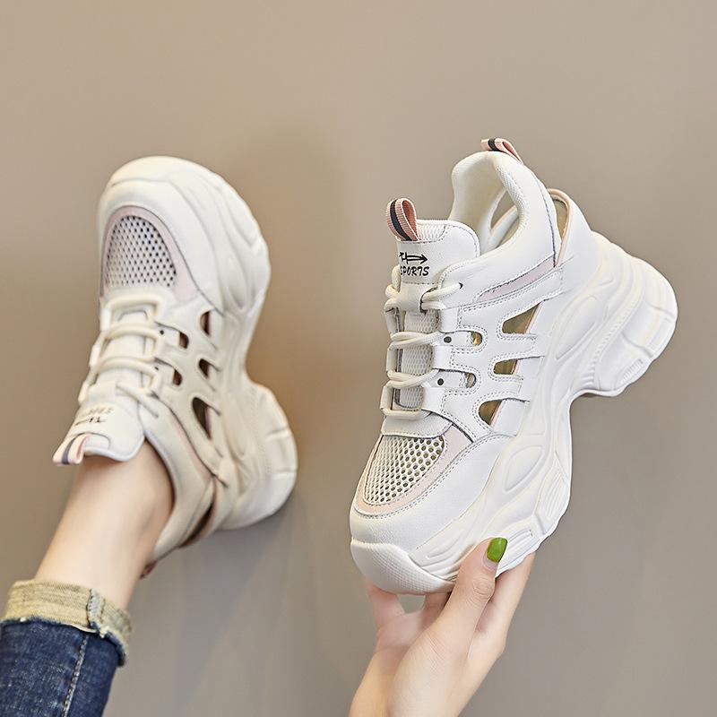 Inner Height Increase New Breathable Dad Shoes Platform Mesh Small Sports and Leisure Shoes