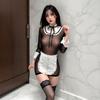 Sexy mesh see-through hip dress, pretty maid, hot lingerie, clothing