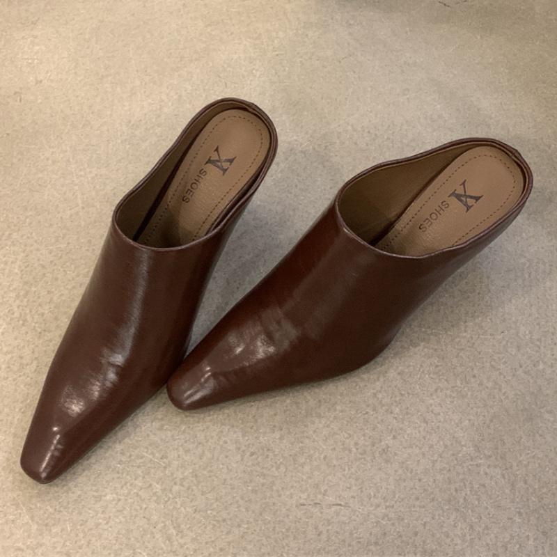 Fashion 2025 Roman Baotou Half Women's Slope Heels High Slippers Summer New Fashion Outside Thick Lazy Mules Slippers Soft Sandals