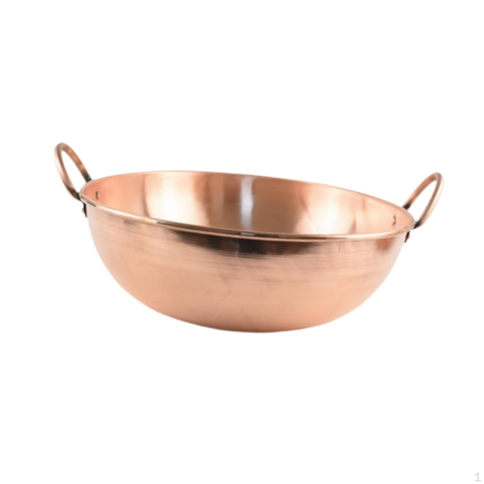 

Медная кастрюля для тушения с 2 ручками Элегантная посуда 32 см для пикников