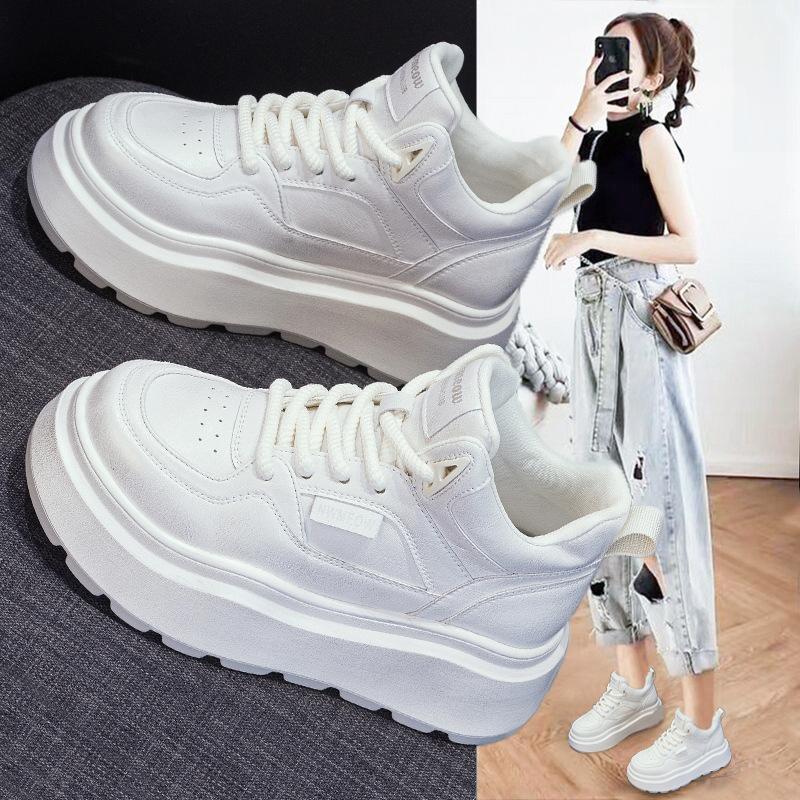 Dicke Sohle High-Top Super Feuer Damen Herbst und Winter Neu Herbst Vielseitige Damen Schuhe Freizeitschuhe