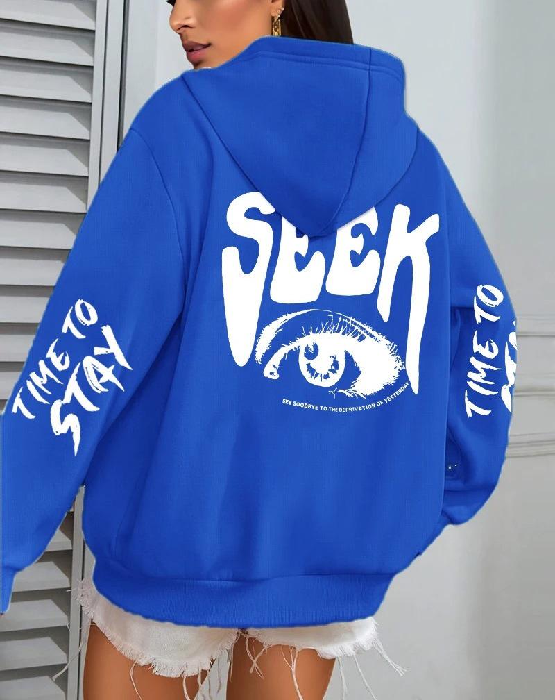 Women's Casual Autumn Fleece Hooded Sweatshirt with Pockets
