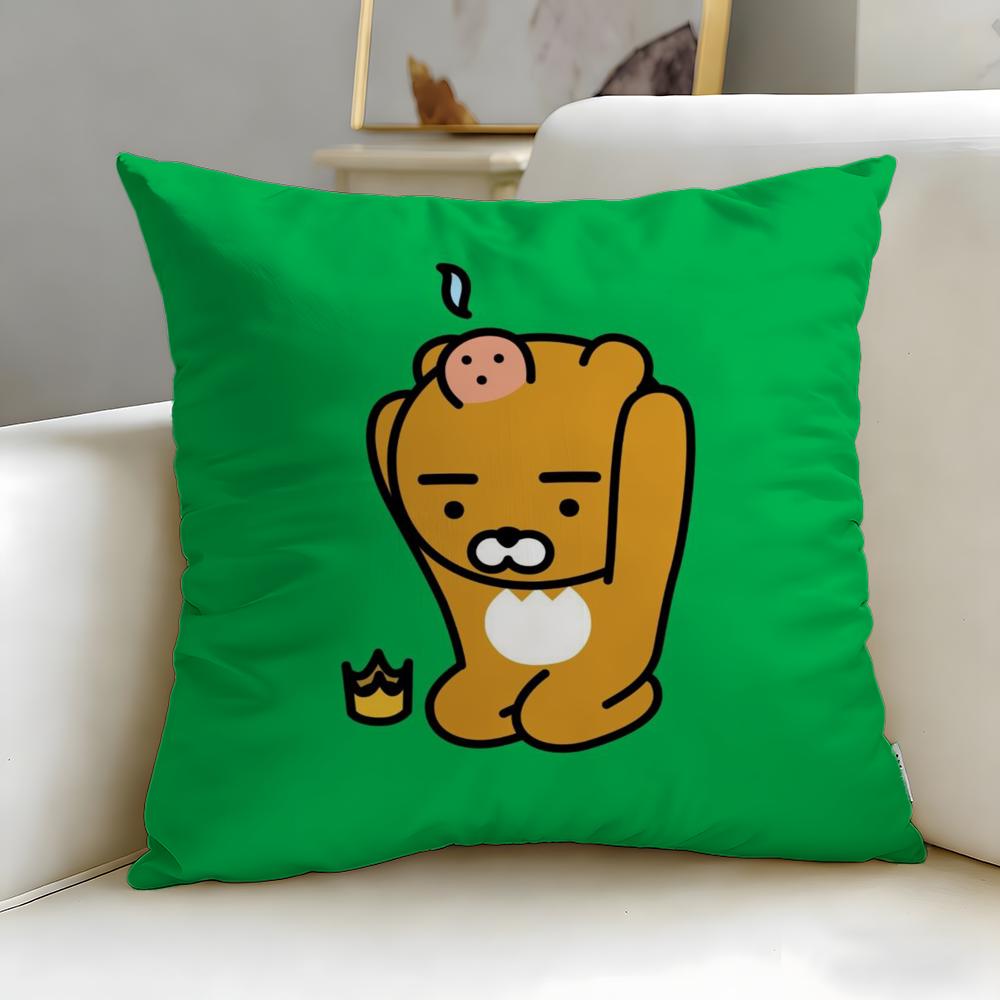 popular cartoon brand Kakao Friends Cushion Cover Soft  EasyWash Pillow Case  Versatile for Couch Bed Travel and Office