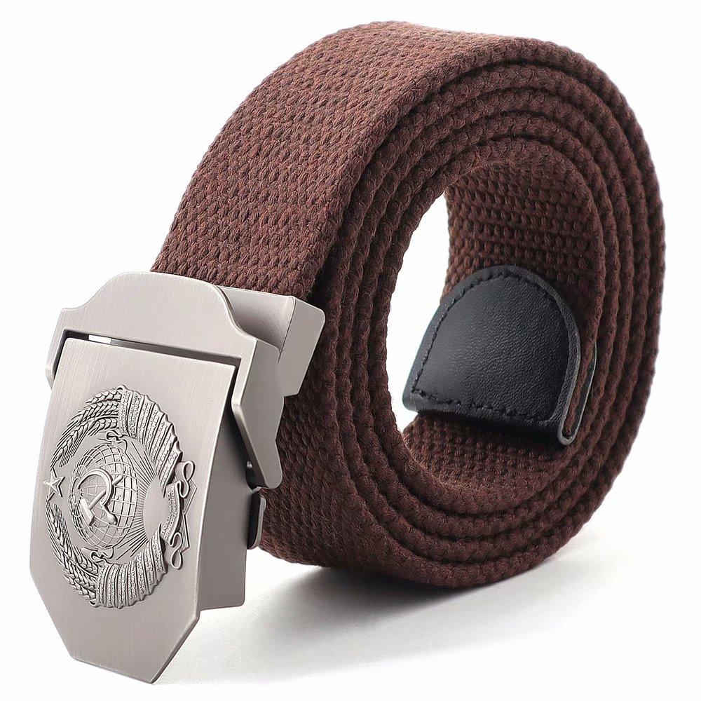 Men & Women Belt 3D Soviet National Emblem Canvas Belt Soviet CCCP Memory Military Tactical Belt